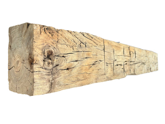 6 X 7 1/2 X 51 -Hand Hewn Mantel - Barn Wood 3072