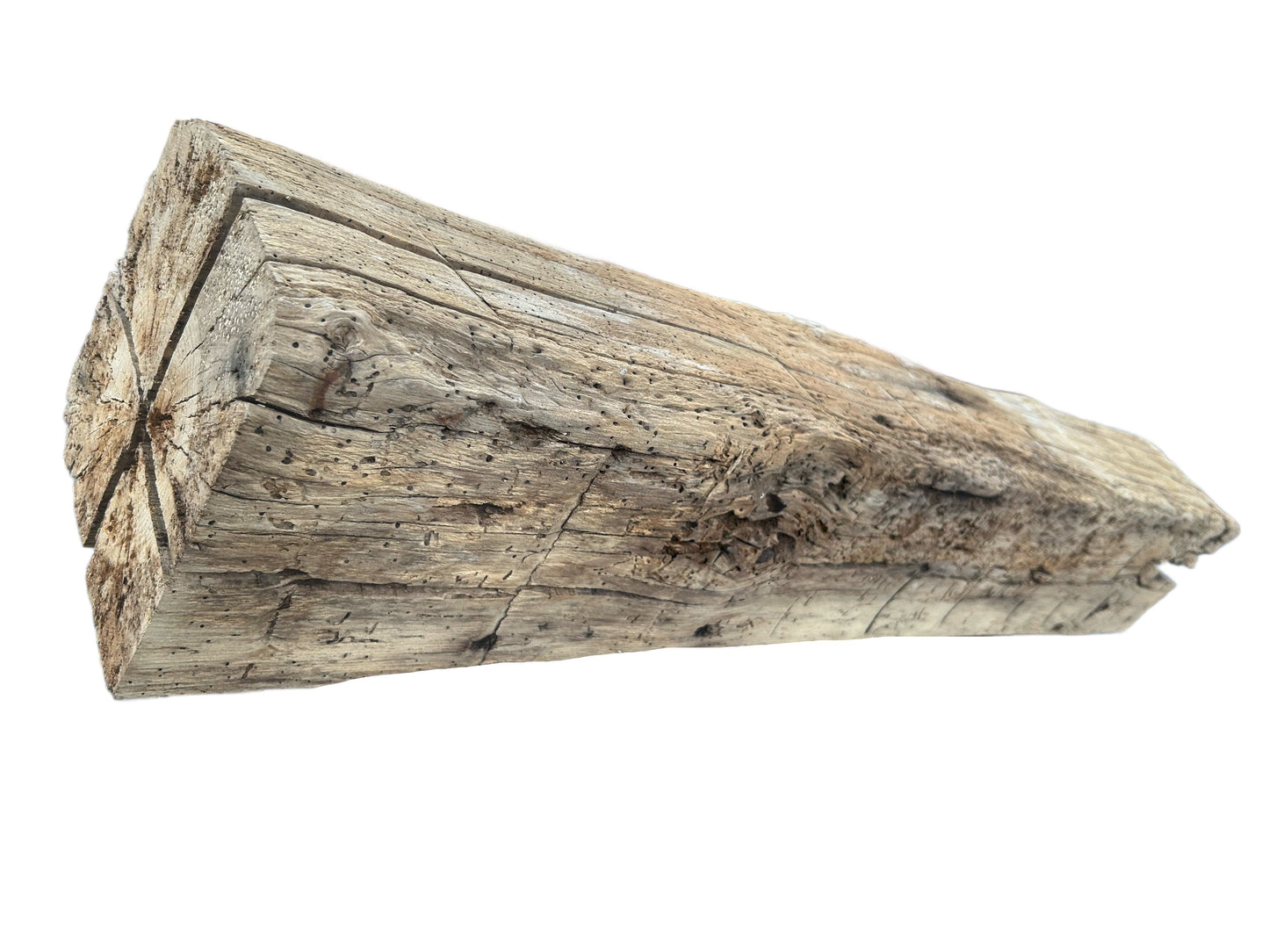 5 1/2 X 8 x 85 1/4  -Hand Hewn Mantel - Barn Wood 3071