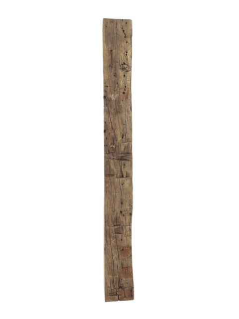 7 1/8 " x 6 5/8 " x 63 1/8 "  Hand Hewn  Reclaimed Wood Mantel /  Barn Wood4036