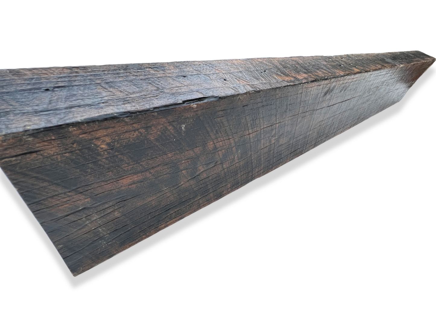 4" x 9" x 59" - Barn Wood Circle Sawn Reclaimed Wood Mantel A1023