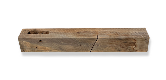 7" x 7.25" x 50" Circle Sawn Reclaimed Wood Mantel - Barn Wood