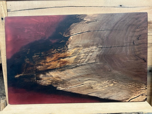 Custom Epoxy Wood Charcuterie Board Red / Stained Wood