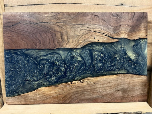 Custom Charcuterie Board Teal / Stained Wood