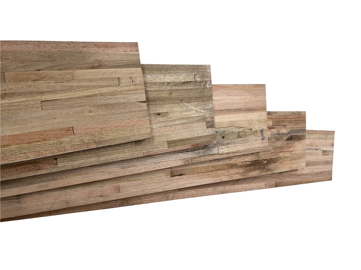 New Mile Oak Reclaimed Cargo Board Flooring Butcher Block Style Shelves