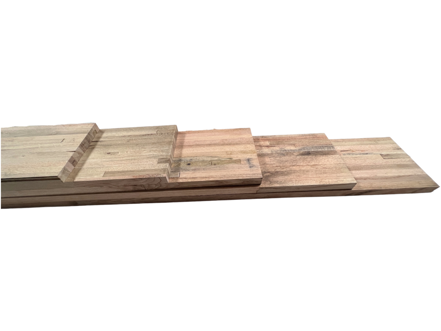 New Mile Oak Reclaimed Cargo Board Flooring Butcher Block Style Shelves