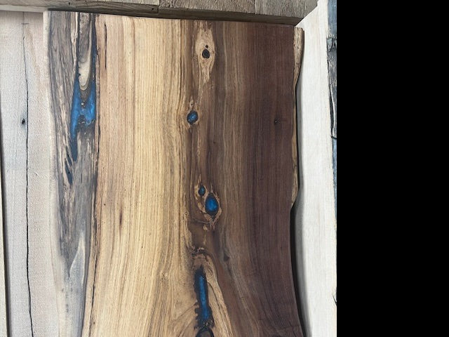 Custom Epoxy Wood Charcuterie Board Stained Wood / Blue