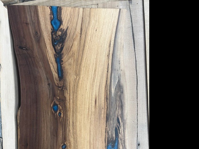 Custom Epoxy Wood Charcuterie Board Stained Wood / Blue