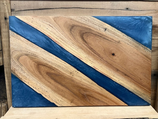 Custom Charcuterie Boards Blue / Light Wood