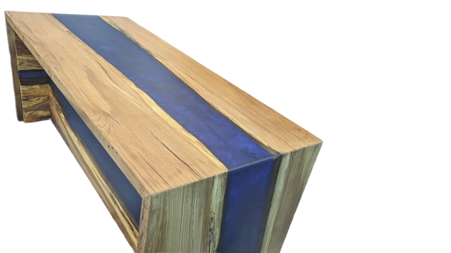 Blue Double River Epoxy Desk