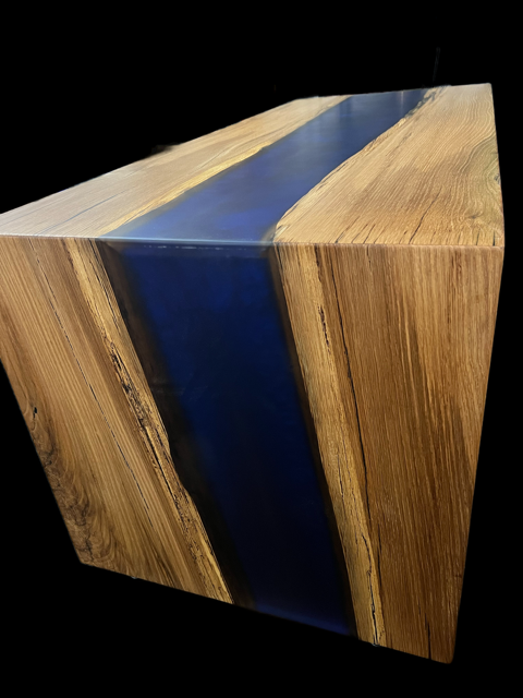 Blue Double River Epoxy Desk