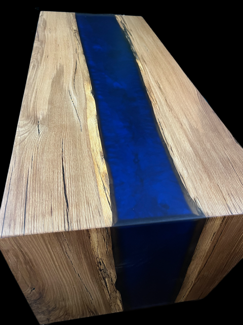 Blue Double River Epoxy Desk