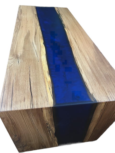 Blue Double River Epoxy Desk