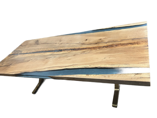 Silvery-Sage Epoxy White Oak River Table