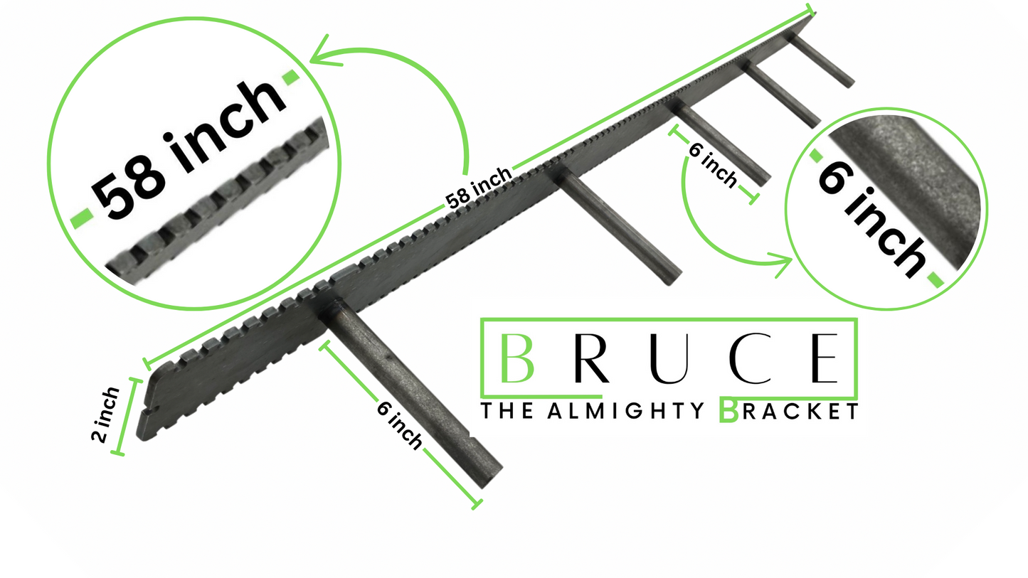 Bruce 2.0: The Almighty Bracket for Floating Mantels 2.5" to 10" Thick 60"-72" Long