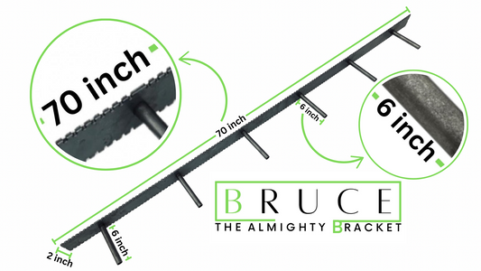 Bruce 2.0" The Almighty Bracket for Floating Mantels 2.5" to 10" Thick 72"- 94" Long